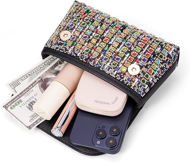 Multicolor Rhinestones Clutch Purses