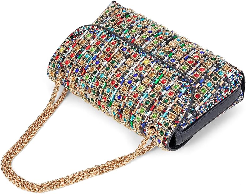 Multicolor Rhinestones Clutch Purses