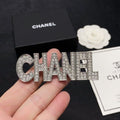 Designer-Inspired "CC" Silver Bling Brooch