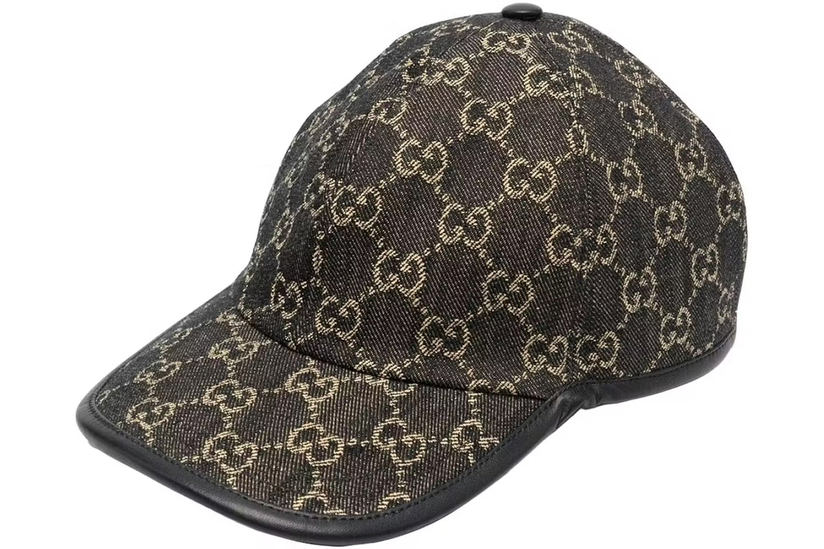 G Pattern Black and Gold Monogram Patterned Cap