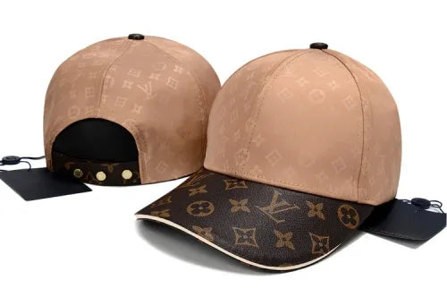 Tan and Brown Monogram Baseball Cap