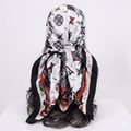 Classic Monogram & Geometric Icon Satin Square Scarf