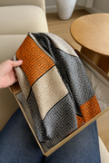 Modern Earth-Tone Geometric Square Scarf