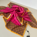 Blush & Bronze Monogram Satin Scarf