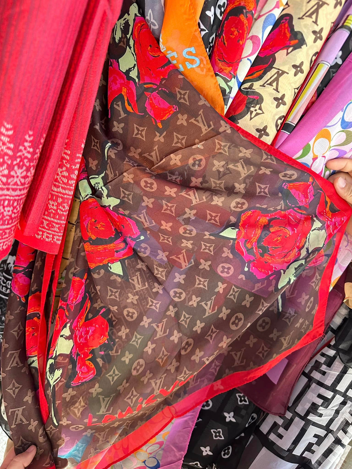 Monogram Rose Garden Silk Square scarf
