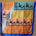 Sunset Horizon Extra-Long Pure Silk Scarf – Vibrant Multicolor Wrap
