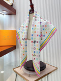 Monogram Satin Square Scarf | Vibrant Multi-Color Luxe