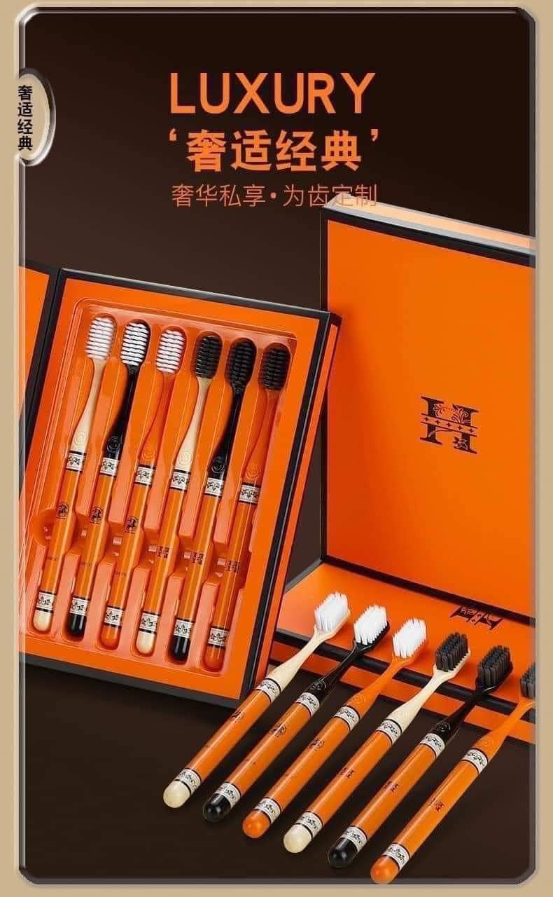 6-Piece "Signature Orange" Light Luxury Toothbrush Set