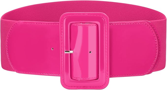 Hot Pink Fuchsia Wide Stretchy Cinch Belt
