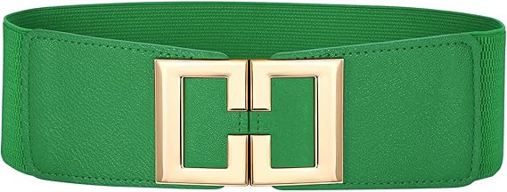 Green Wide Elastic Cinch Belt