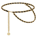 Gold and Black Charm Chain Belt