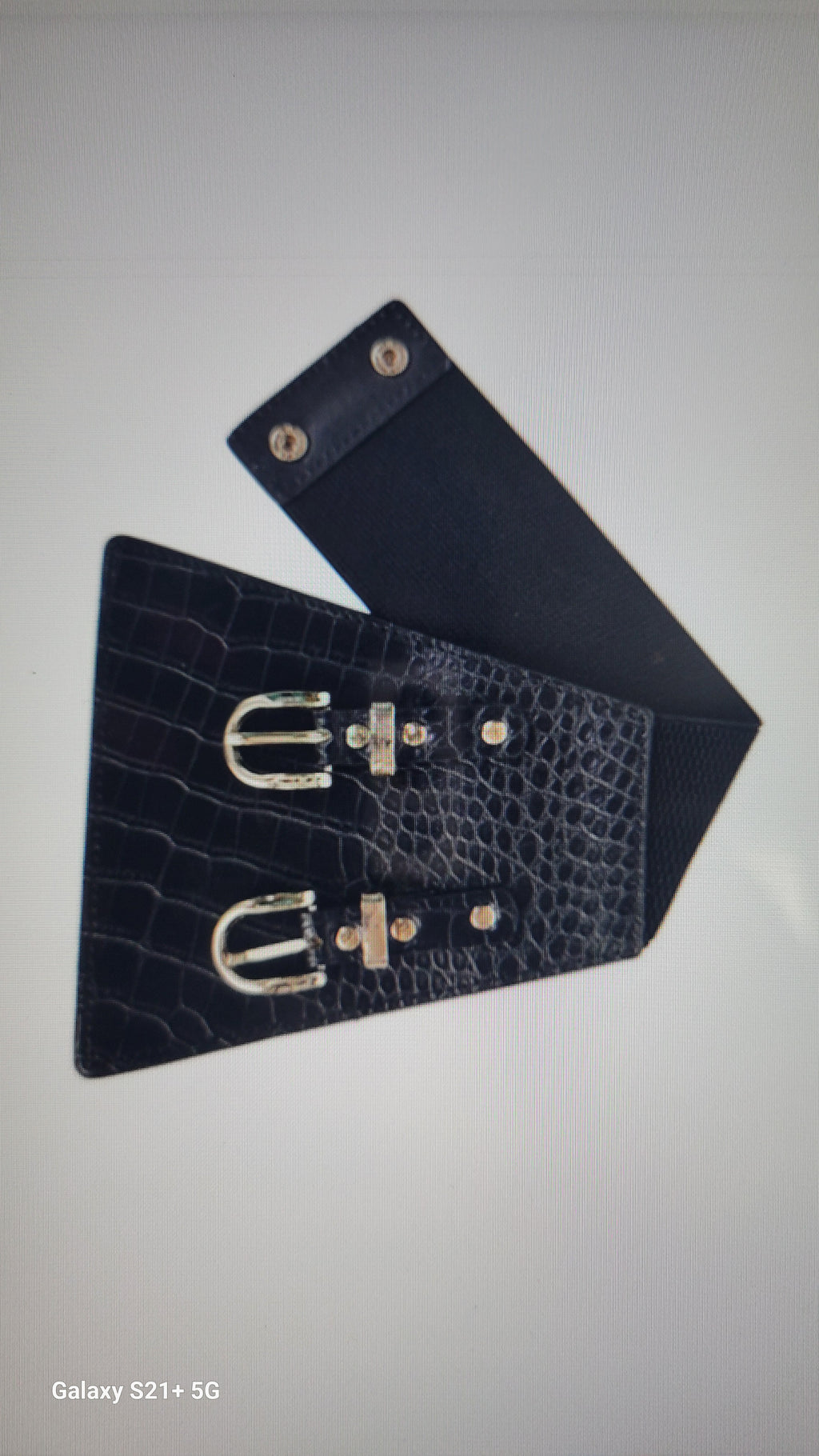 Black and Gold Double Buckle Stretch Belt