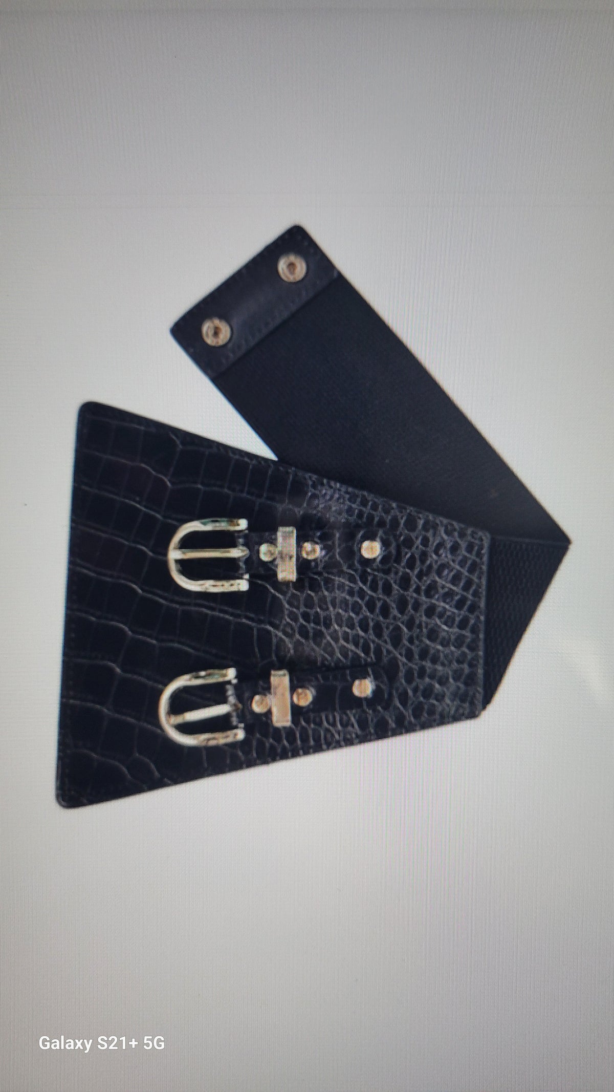 Black and Gold Double Buckle Stretch Belt