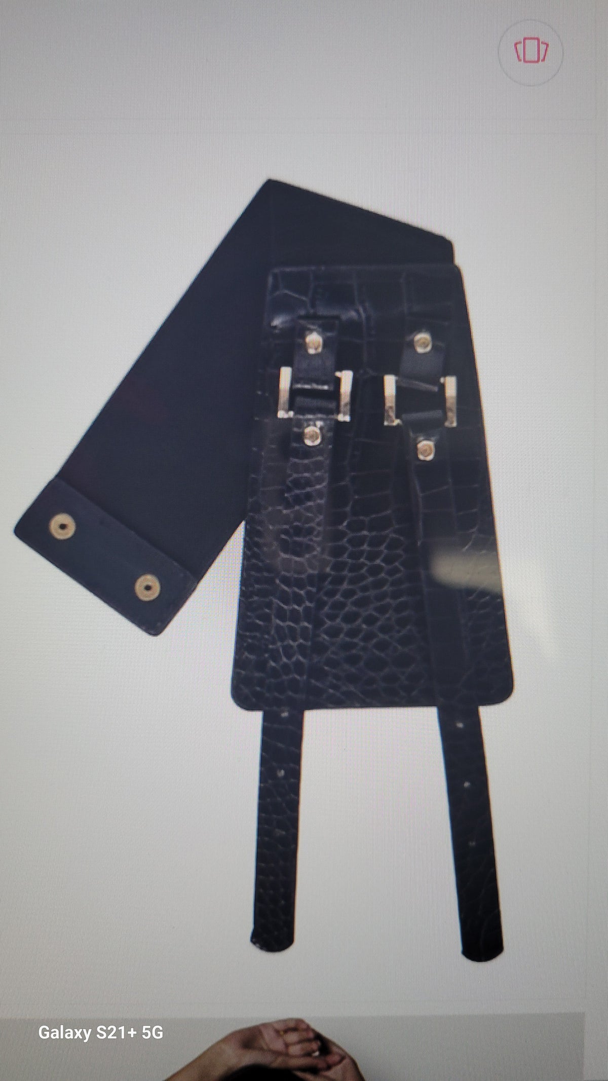 Black and Gold Double Buckle Stretch Belt