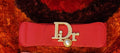 CD Inspired Monogram Red Wide Elastic Stretch Belt