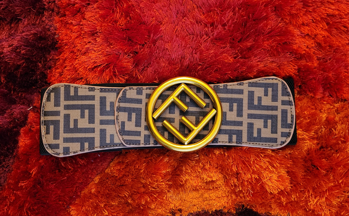 Brown Monogram Wide Stretch Belt