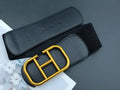 Black and Gold H-Inspired Elastic Stretch Belt