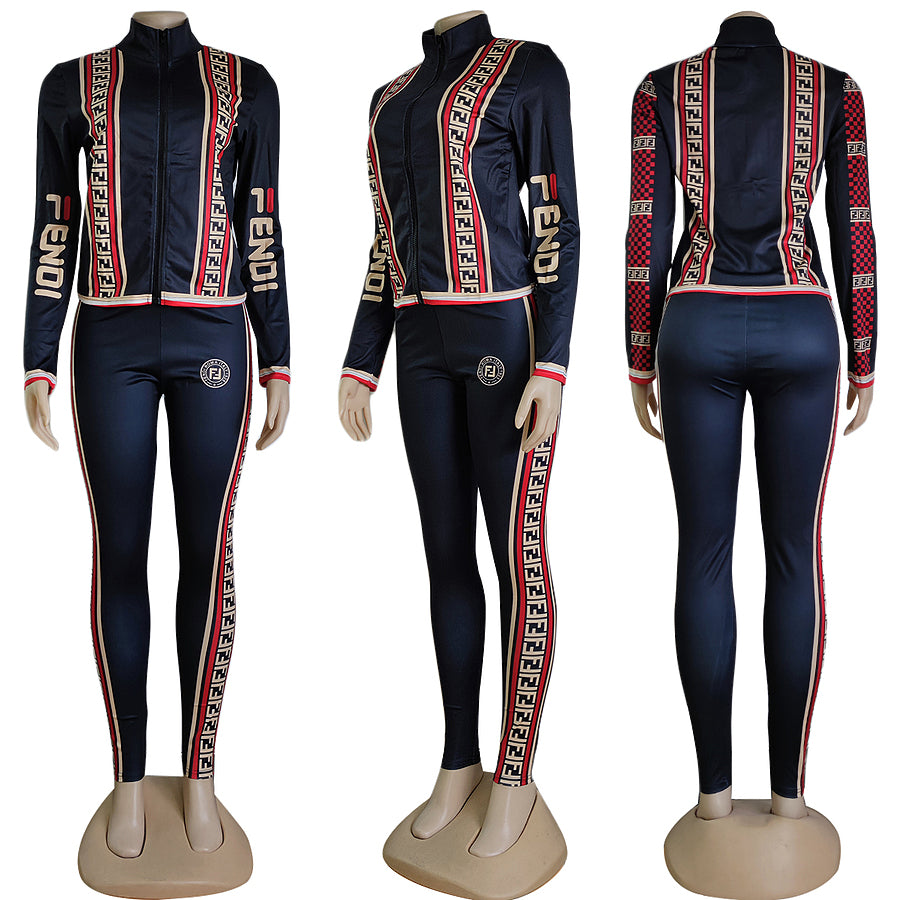 Navy Blue Polyester Sport Tracksuit