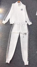 Monochrome Patterned White Tracksuit