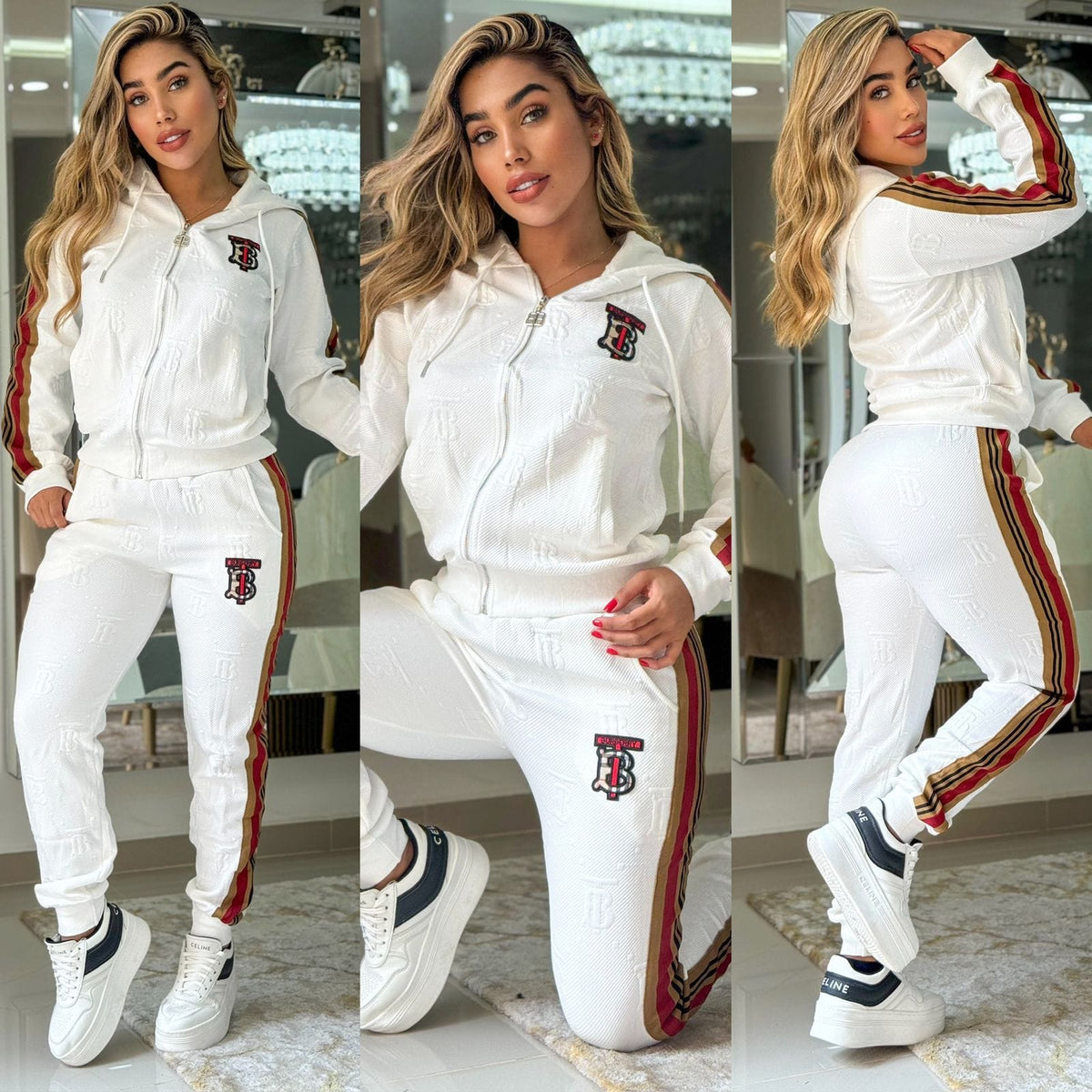 BB White Embroidered Tracksuit