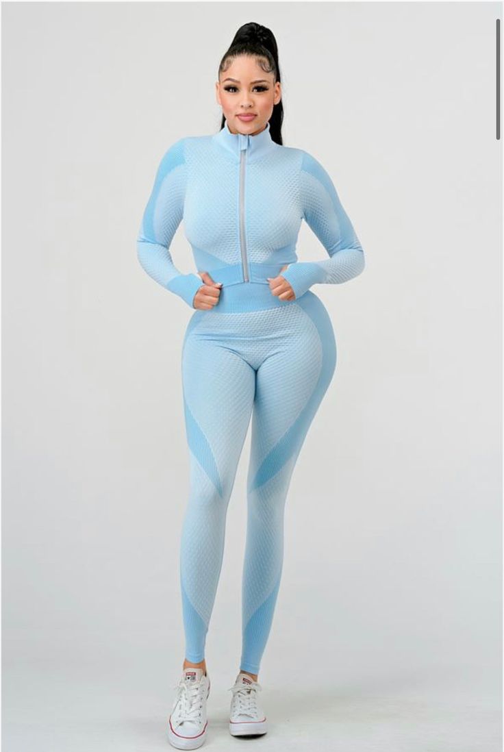 Light Blue Yoga Pant Set