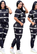 2pc Black and White Polyester pantSet