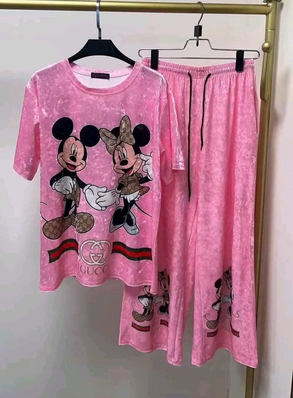 Monogram Velour Two-Piece Pant Set