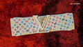 White Multicolor Monogram Patterned Wide Elastic Stretch Belt