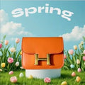 Micro Mini Orange H Leather Purse