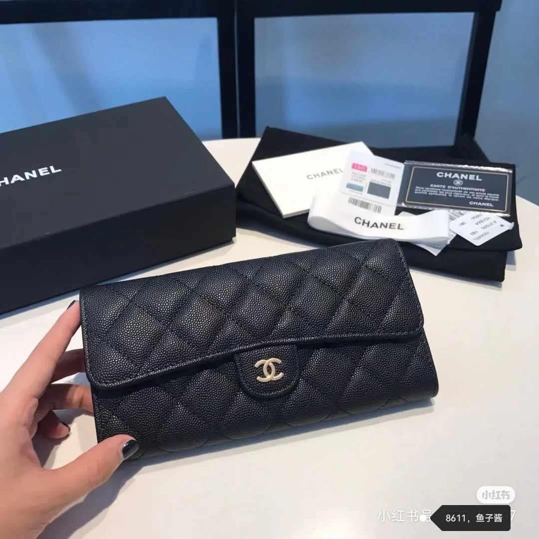 French luxury Black Long Zip Wallet