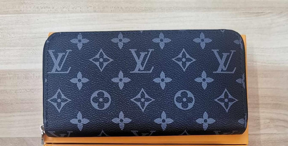 Monogram Black and Grey Long Zip Wallet