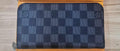 Black and Grey Checkered Designer-Inspired Zip Around Wallet