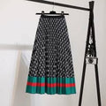 Black  Monogram Pleated Skirt