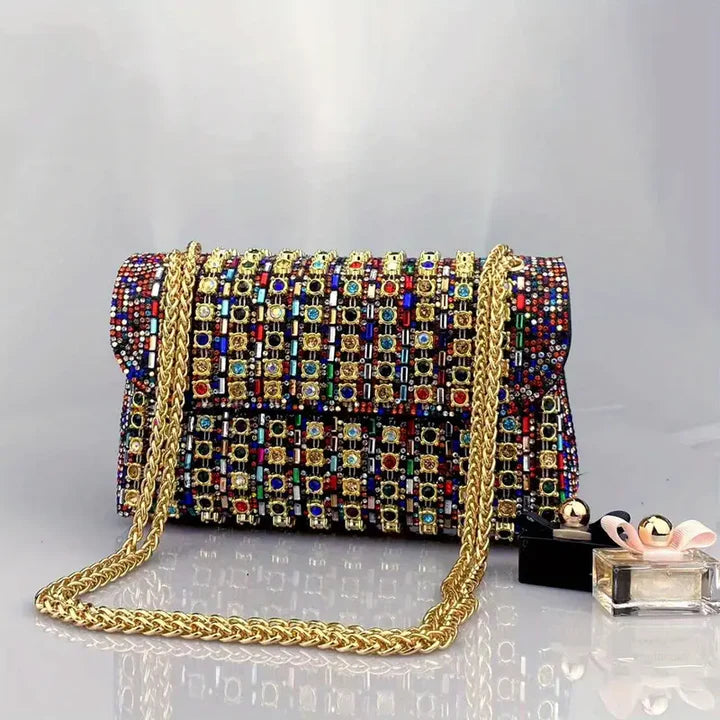 Multicolor Rhinestones Clutch Purses